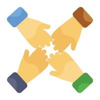 Icon of collaboration in flat style vector