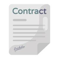 Business contract icon in flat editable vector