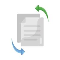 icono de transferencia de archivos en un diseño editable plano vector