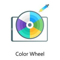 Flat gradient concept icon of color wheel in editable graphic design vector