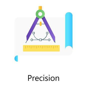 Architecture measurement, flat gradient concept icon of precision vector