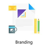 Stationery with paper showcasing branding concept icon vector
