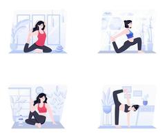 Amazing Collection of Exercise Flat Illustrations vector