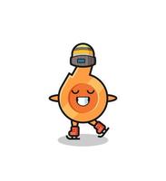 whistle cartoon as an ice skating player doing perform vector