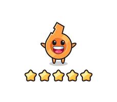 the illustration of customer best rating, whistle cute character with 5 stars vector