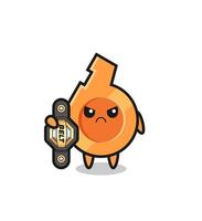 whistle mascot character as a MMA fighter with the champion belt vector