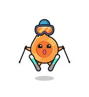 whistle mascot character as a ski player vector