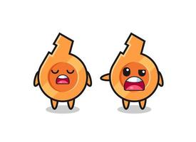 illustration of the argue between two cute whistle characters vector