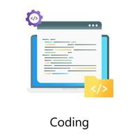 Web coding flat gradient concept icon design vector