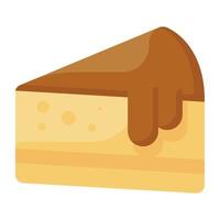 Yummy cake slice flat icon design vector