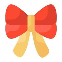 Flat icon design of christmas bow, ribbon bow vector