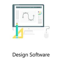 Flat gradient concept icon of design software vector