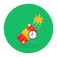 Flat design of time bomb icon vector