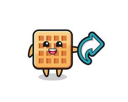 lindo waffle mantenga el símbolo de compartir en las redes sociales vector