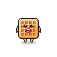 waffle illustration with apologizing expression, saying I am sorry vector