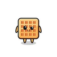 waffle cartoon with an arrogant expression vector