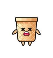 the dead waffle cone mascot character vector