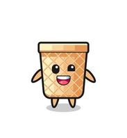 illustration of an waffle cone character with awkward poses vector