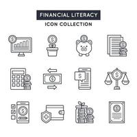 iconos de educación financiera vector