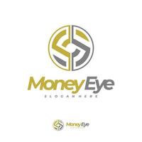 vector de logotipo de ojo de dinero, conceptos de diseño de logotipo de dinero creativo, plantilla de logotipo de letra s