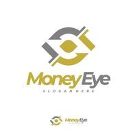 vector de logotipo de ojo de dinero, conceptos de diseño de logotipo de dinero creativo, plantilla de logotipo de letra s