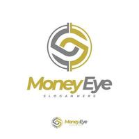 Money Eye logo vector, Creative Money logo design concepts, Letter S logo template vector