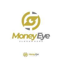 vector de logotipo de ojo de dinero, conceptos de diseño de logotipo de dinero creativo, plantilla de logotipo de letra s