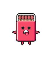 character of the cute matches box with dead pose vector