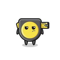 cute tape measure character with suspicious expression vector