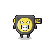 evil expression of the tape measure cute mascot character vector