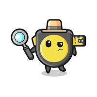 tape measure detective character is analyzing a case vector