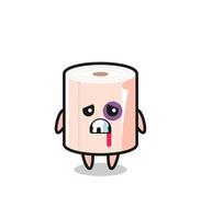 injured tissue roll character with a bruised face vector