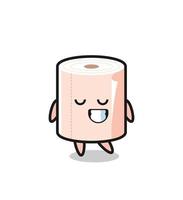 tissue roll cartoon illustration with a shy expression vector