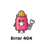error 404 with the cute strawberry jam mascot vector