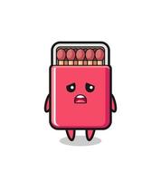 disappointed expression of the matches box cartoon vector