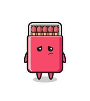 the lazy gesture of matches box cartoon character vector