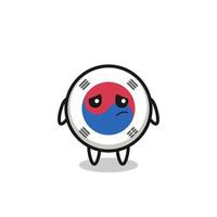 the lazy gesture of south korea flag cartoon character vector