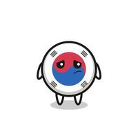 the lazy gesture of south korea flag cartoon character vector