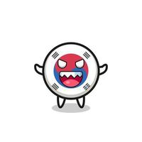 illustration of evil south korea flag mascot character vector