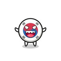 illustration of evil south korea flag mascot character vector