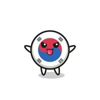 naughty south korea flag character in mocking pose vector