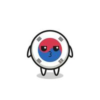 the bored expression of cute south korea flag characters vector