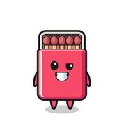 cute matches box mascot with an optimistic face vector