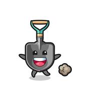 the happy shovel cartoon with running pose vector