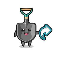 cute shovel hold social media share symbol vector