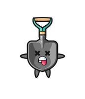 character of the cute shovel with dead pose vector
