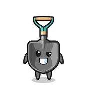 cute shovel mascot with an optimistic face vector