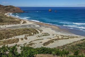 The spectacular coastline at Sandfly Bay in the South Island of New Zealand photo