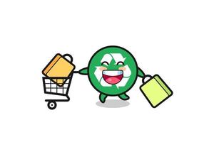 black Friday illustration with cute recycling mascot vector