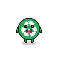 recycling illustration with apologizing expression, saying I am sorry vector